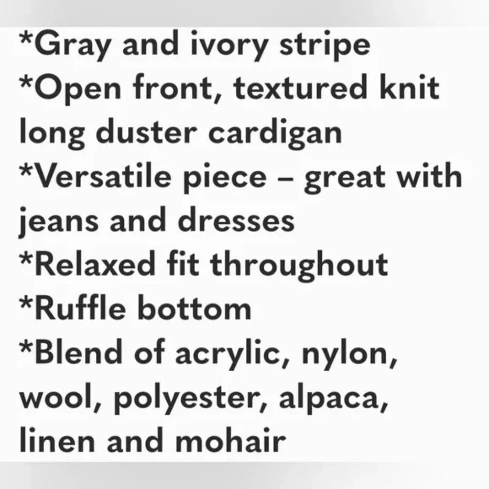 Free People Gray Striped Smile Like You Mean It Open Long Cardigan Duster - Picture 4 of 7